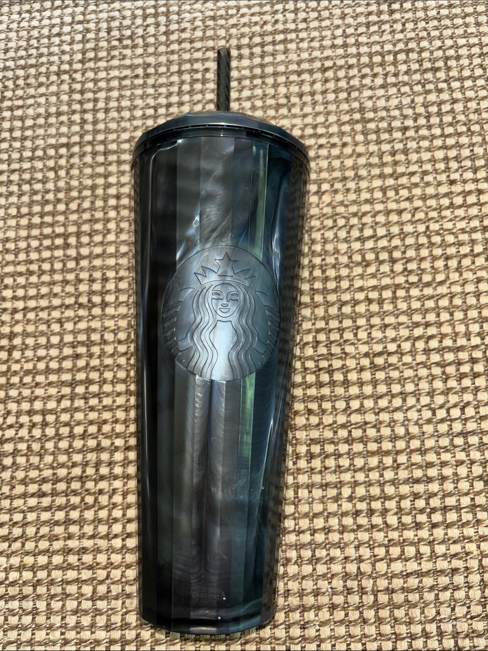 Starbucks 24 Oz. Iridescent Black Tall Reusable Cold Cup with Straw